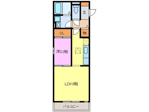 新清洲駅 徒歩10分 3階の物件間取画像